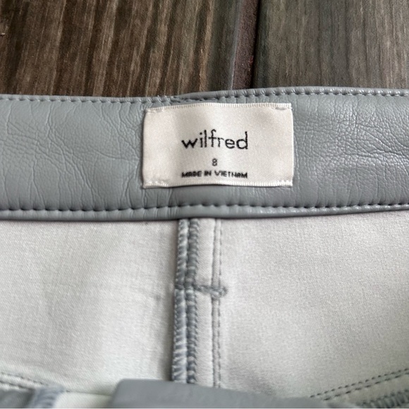 Aritzia Wilfred The Melina High Waisted Vegan Leather Pants in Morado Gray Sz 8 - Picture 10 of 12